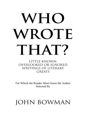 cover image of Who Wrote That?